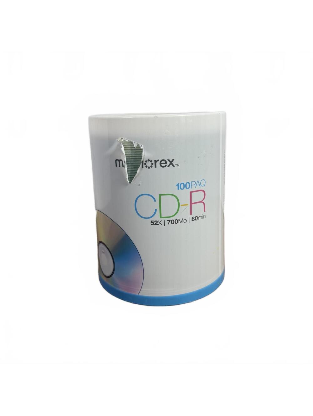 Memorex CD-R 100 Pack 52X 700MB 80Min Blank Media New Sealed Spindle